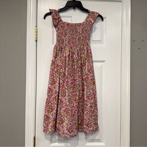 Mini Boden Willa Shirred Jersey Dress Dainty Floral Flutter Sleeve Girls 5 - 6 Y